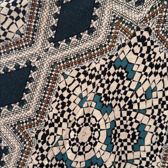 Anthropologie HD in Paris modal art deco asymmetrical midi dress turquoise sz M - Picture 5 of 7